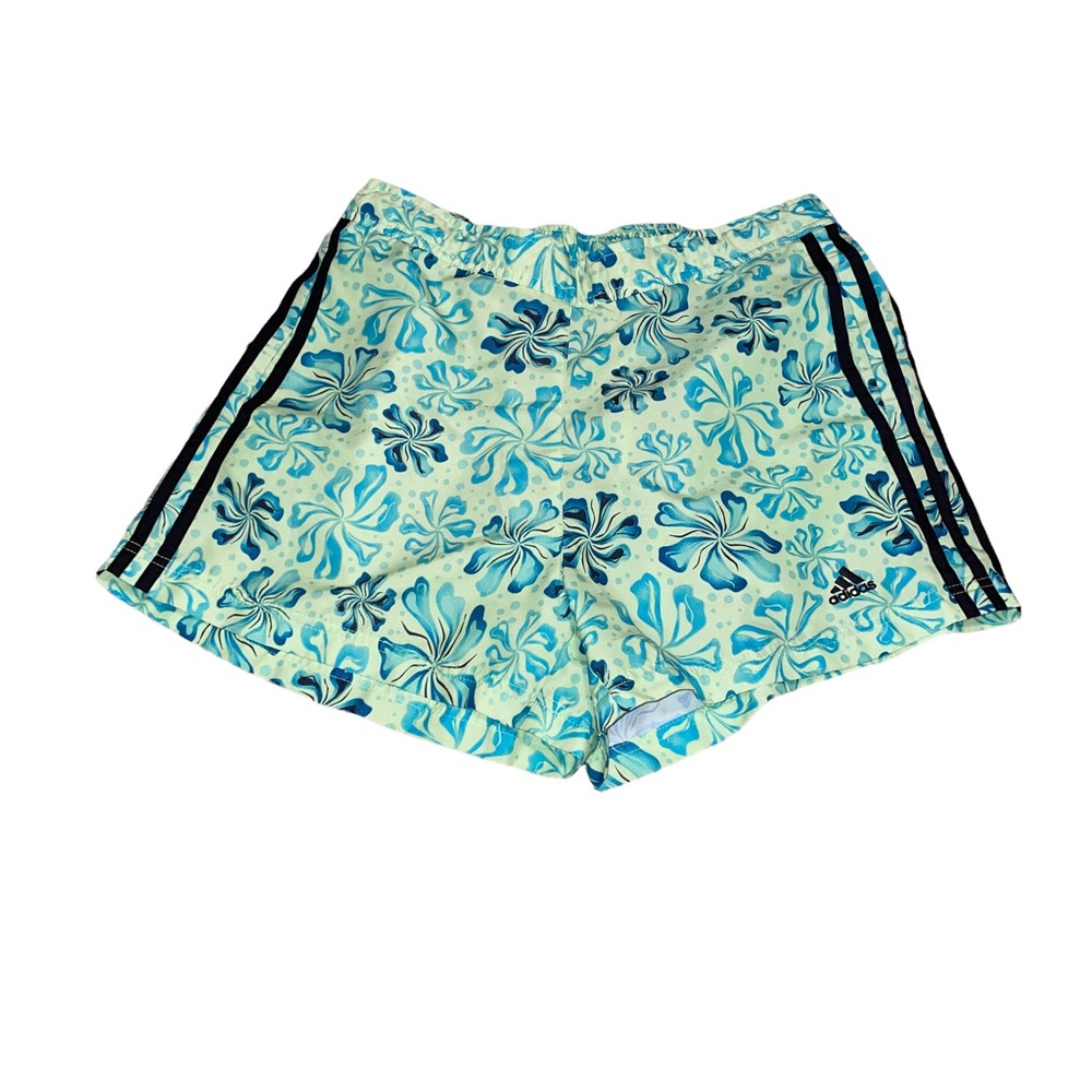 Adidas Green Tropical CottonDrawstring Running Shorts Size L